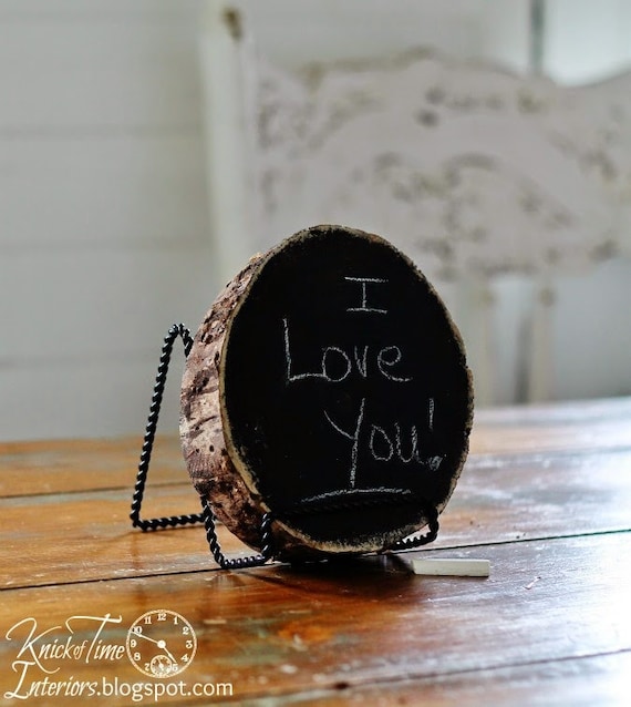Rustic Wood Tree Slice Chalkboard - Set of 2