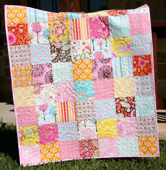 Baby Girl Quilt Pretty Little Things Dena by SunnysideDesigns2