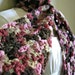 Rosewood Rose Pink Brown Wool Crochet Scarf