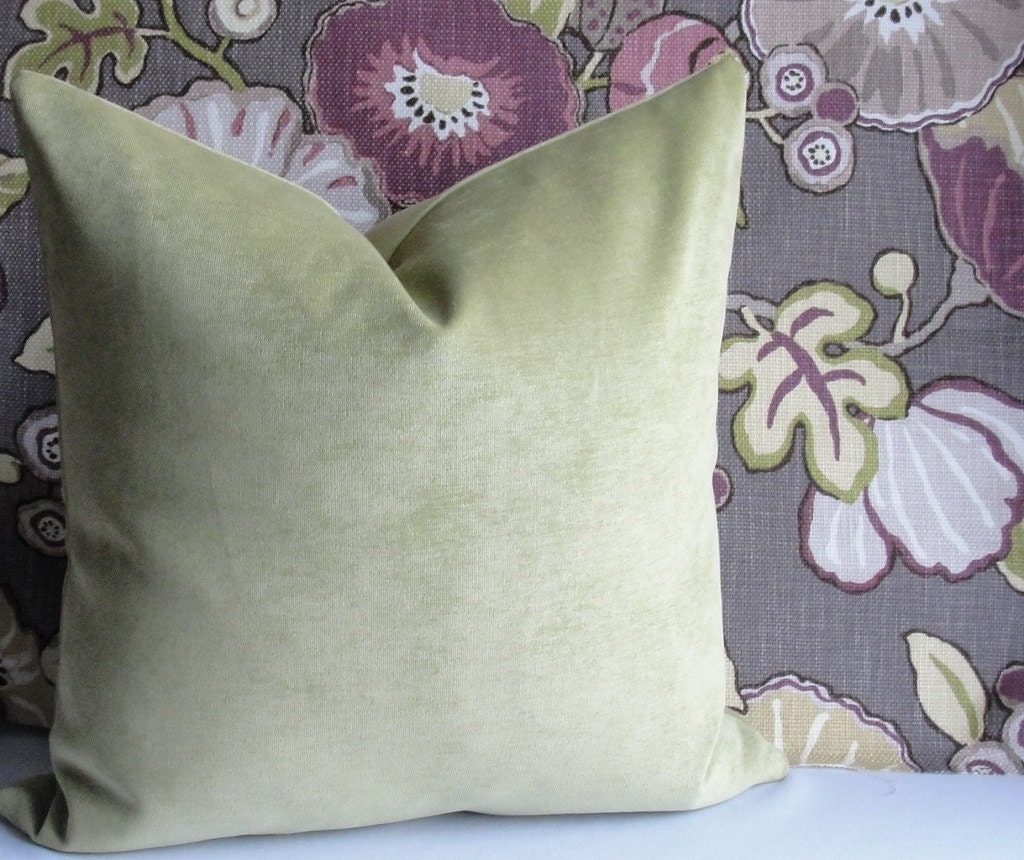 Moss Green VELVET Pillow Cover Decorative Pillow Cover BOTH