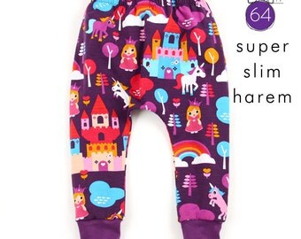 Slim harem pants sewing pattern // pdf download instant access // sizes 0-3M to 6T // #64