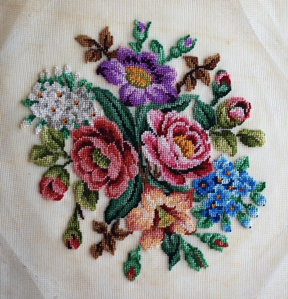 Vintage Goblen Vintage Silk Embroidered Panel Vintage