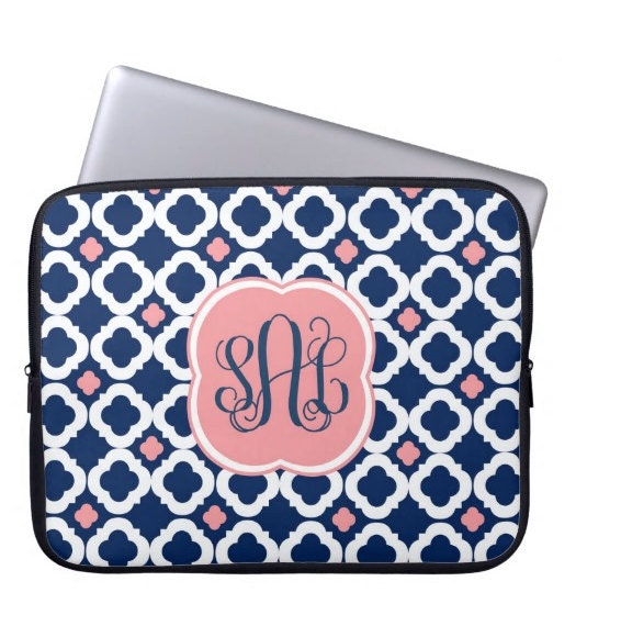 Personalized Laptop Sleeve Monogram Laptop by LoveyDoveyCreations