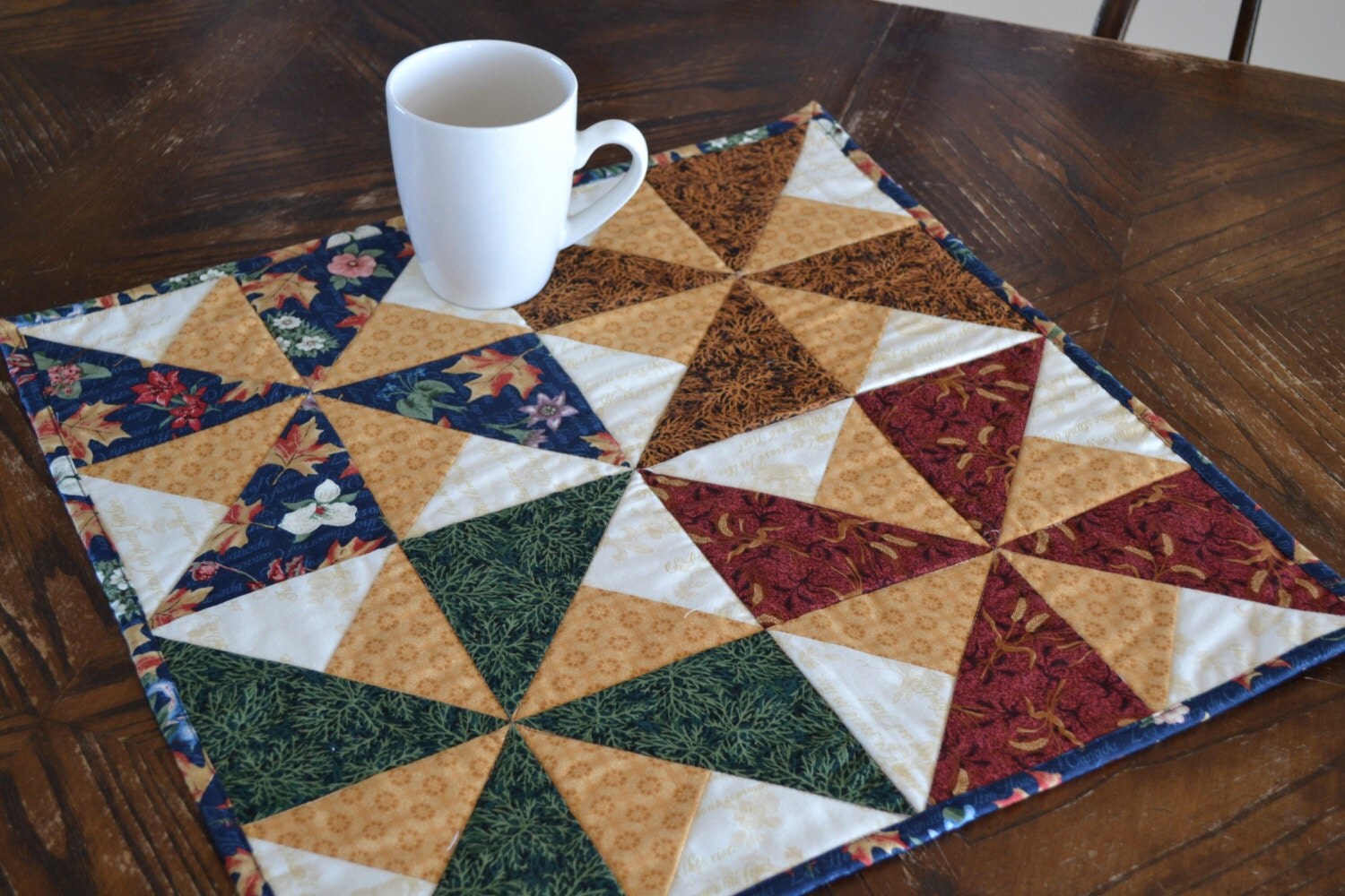 Quilted Table Runner Canadian Pinwheels Country