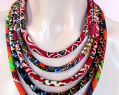 Fabric necklace, african fabric necklace, Cerry Bordeaux - African wax print, Bohemian necklace, Tribal necklace, statement necklace, Fabric necklace, african fabric necklace, Cerry Bordeaux - African wax print, Bohemian necklace, Tribal necklace, statement necklace,
