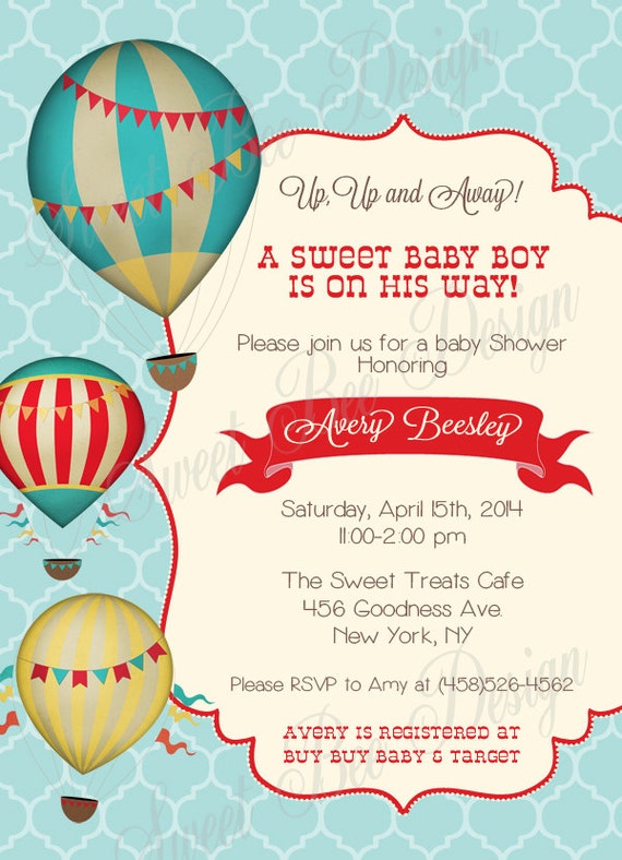 Vintage Hot Air Balloon Invitations 4