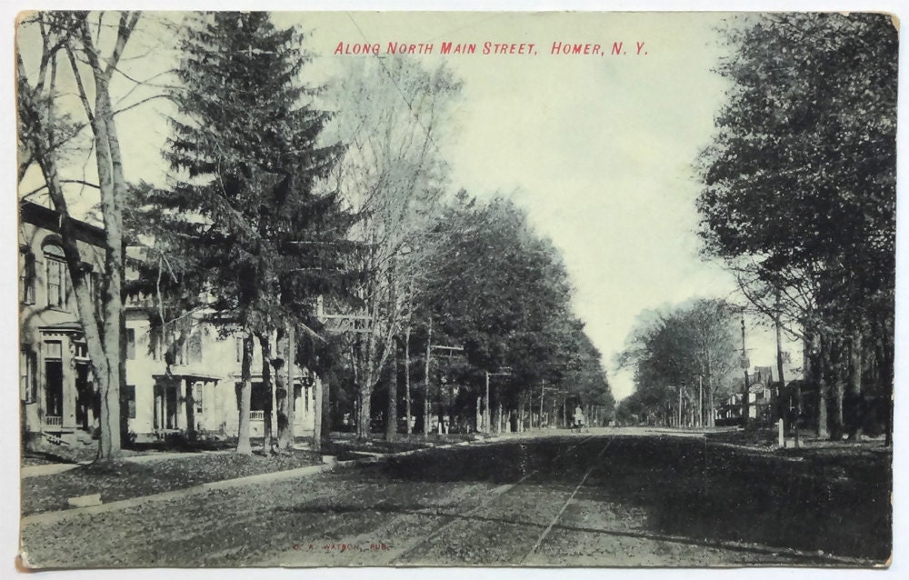 Homer NY North Main Street Postcard New York State by OakwoodView
