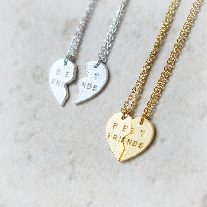 Split Heart Best Friends Necklaces Set Of 2 Necklaces By Laonato 8988