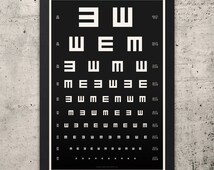 unique snellen eye chart related items etsy