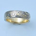 14k White Gold 18k Yellow Gold with Sterling Random Etched Mokume Gane Band