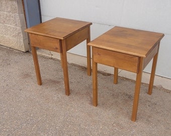 Matching Pair of Nightstands in Alder Wood