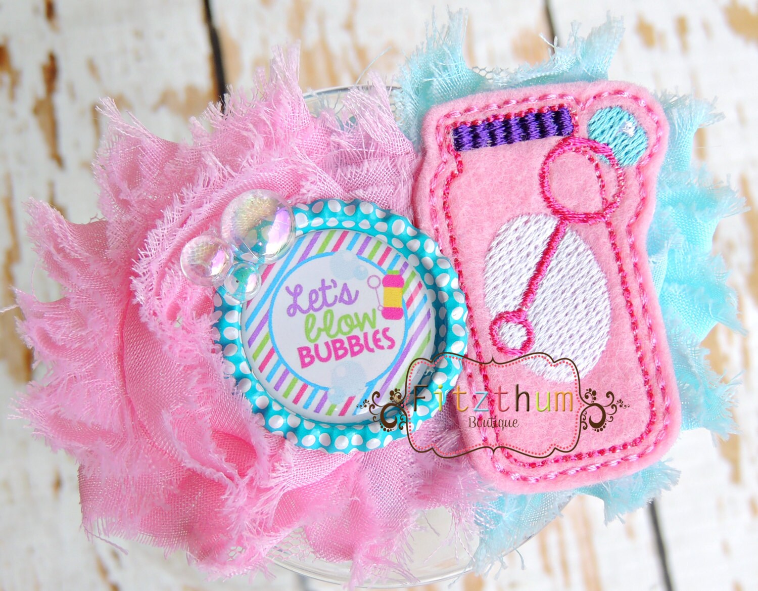 Bubble hair bow Bubble headband Summer bow by Fitzthumboutique