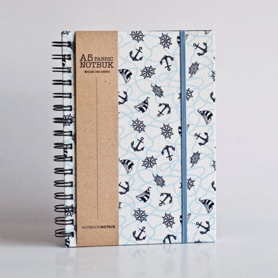 Notebook with Elastic Band Closure Fabric Wrapped A5 Size