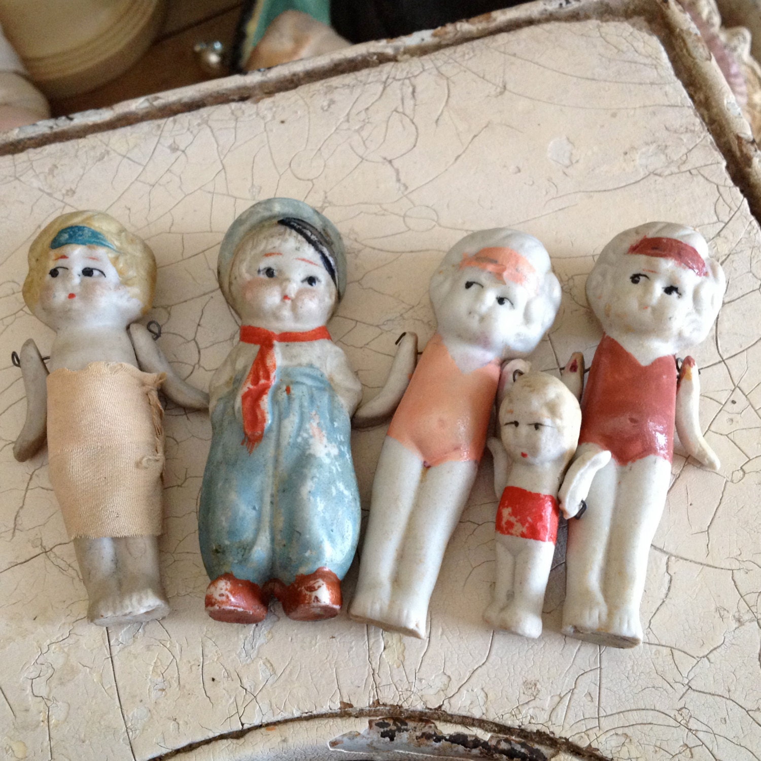 Another Small Collection Of Vintage Frozen Charlotte Dolls All