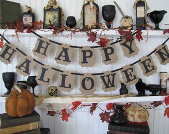 Items similar to Happy Halloween cute animal Halloween banner on Etsy