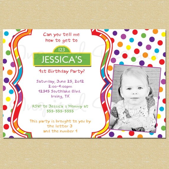 Sesame Street Birthday Invitation - Sesame Street (Any Age) Il_570xn