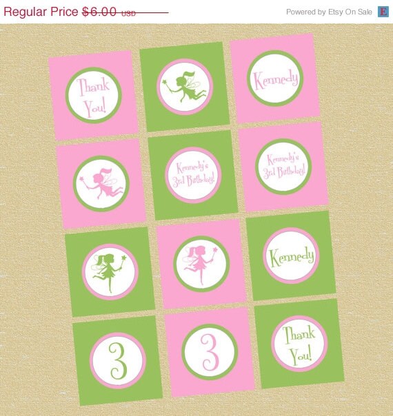 10% OFF SALE Magical Fairy Cupcake Topper/Favors - Coordinate to Fairy Invitation Il_570xn