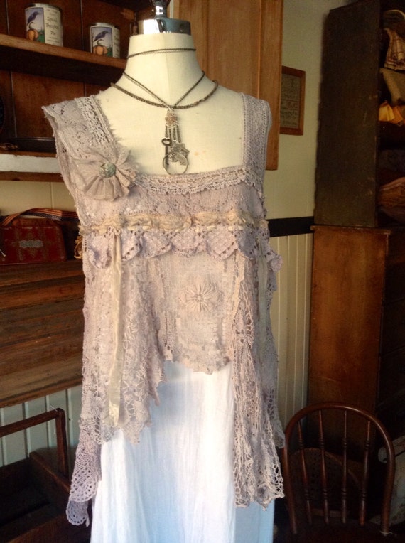 Luv Lucy Crop Top Lace and Pearl boho gypsy