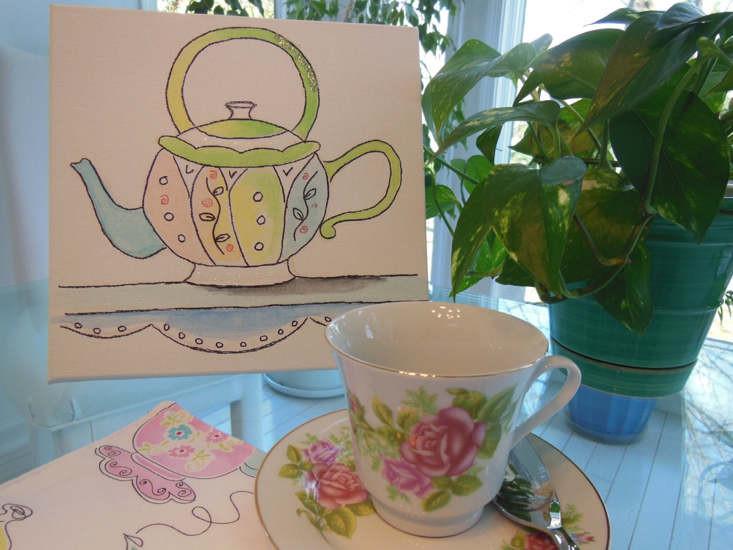 Discounted Teapot Wall Art Whimsical Teapot Design