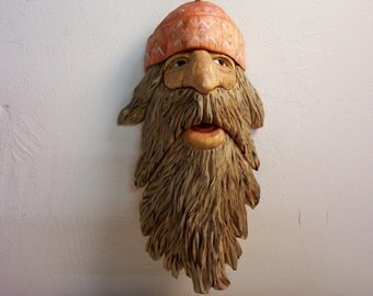  wood carving decorative humorous carving hand made in Wisconsin by Old