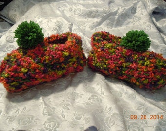 Bright Cheerful and Warm Knitted Slippers