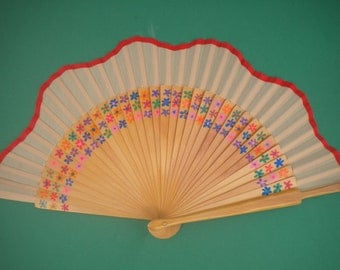 Ditsy Floral Flower Wooden Hand Fan - MTO
