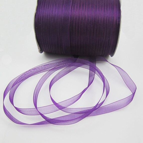 10 yds 3/8 Purple Organza Ribbon by SandyMs on Etsy