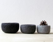 Felted bowl - Natural colors - Organic eco-friendly - wool nesting bowls - ombrÃ© grey - minimalist decor