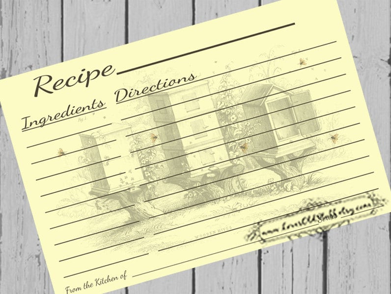 recipe card template for word 3x5
