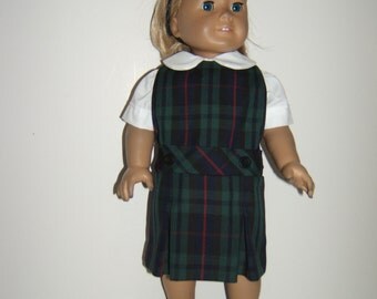 18 inch doll School Uniform Jumper plaid 98 or Evergreen Classic Navy LE