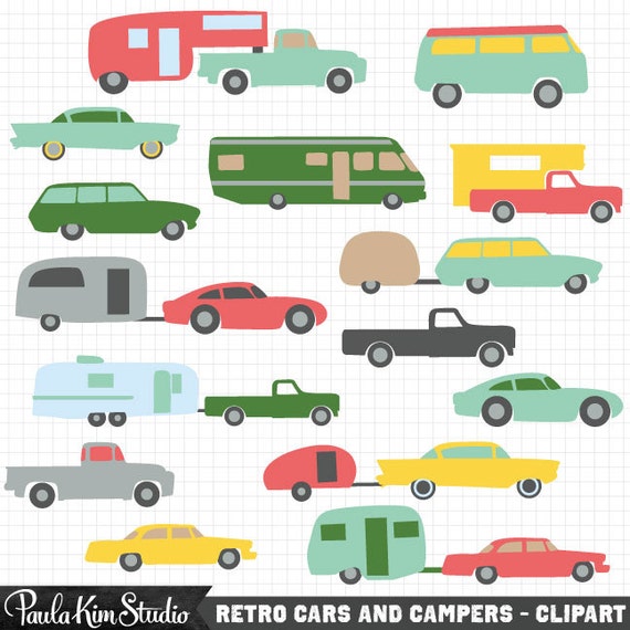 Vintage Camper And Car Clipart Retro RV Clip Art 5th Wheel Trailers Instant Download Commercial Use Vintage Camper And Car Clipart Retro RV Clip Art 5th Wheel Trailers Instant Download Commercial Use