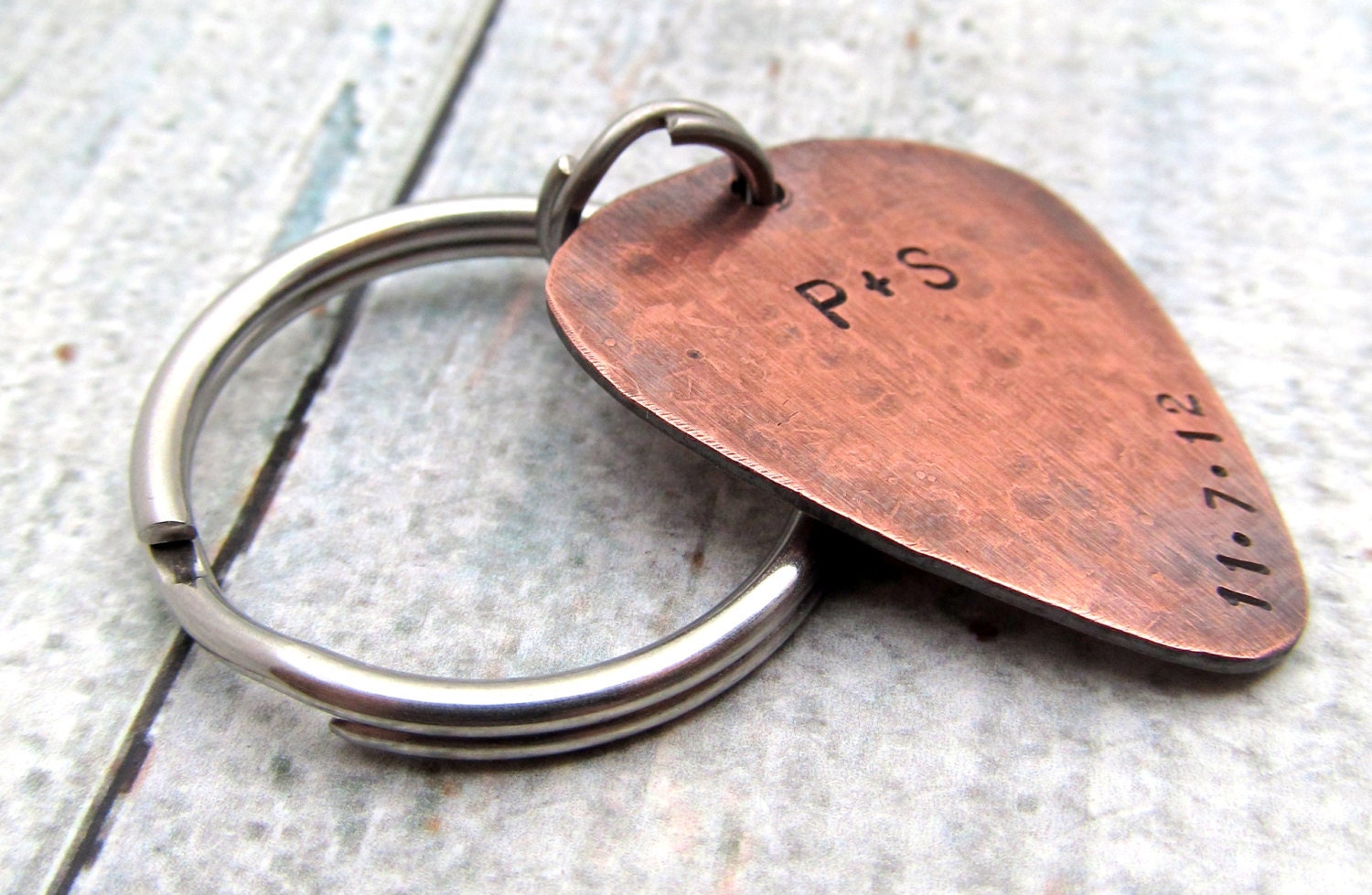 Personalized Guitar Pick KeyChain Engraved by ReginaLynnDesign