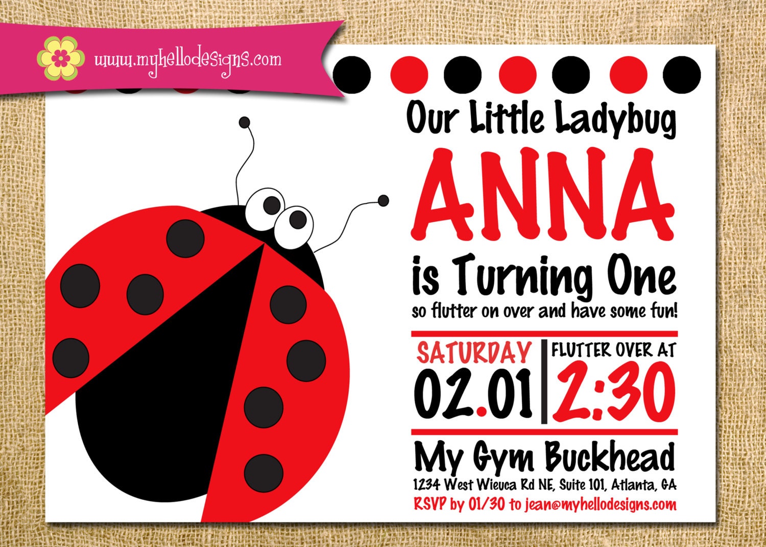 Homemade Ladybug Invitations 10