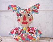 Folk Art Raggedy Mammy Annie Doll Bust Shelf Sitter Decor SCOFG Summer Celebration PrimsGoneWild