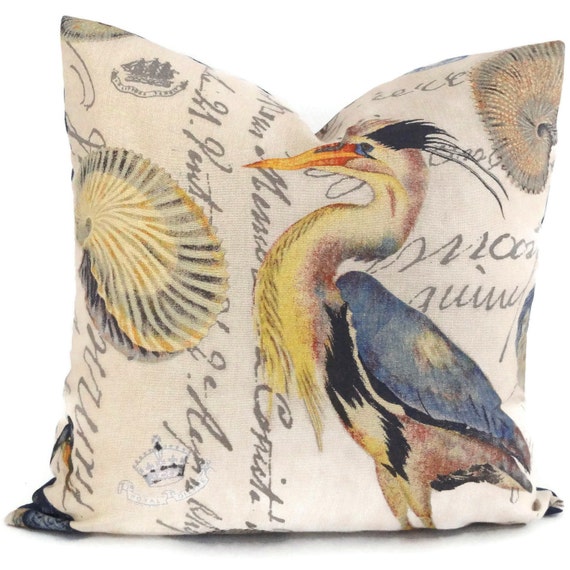 Heron pillow cover