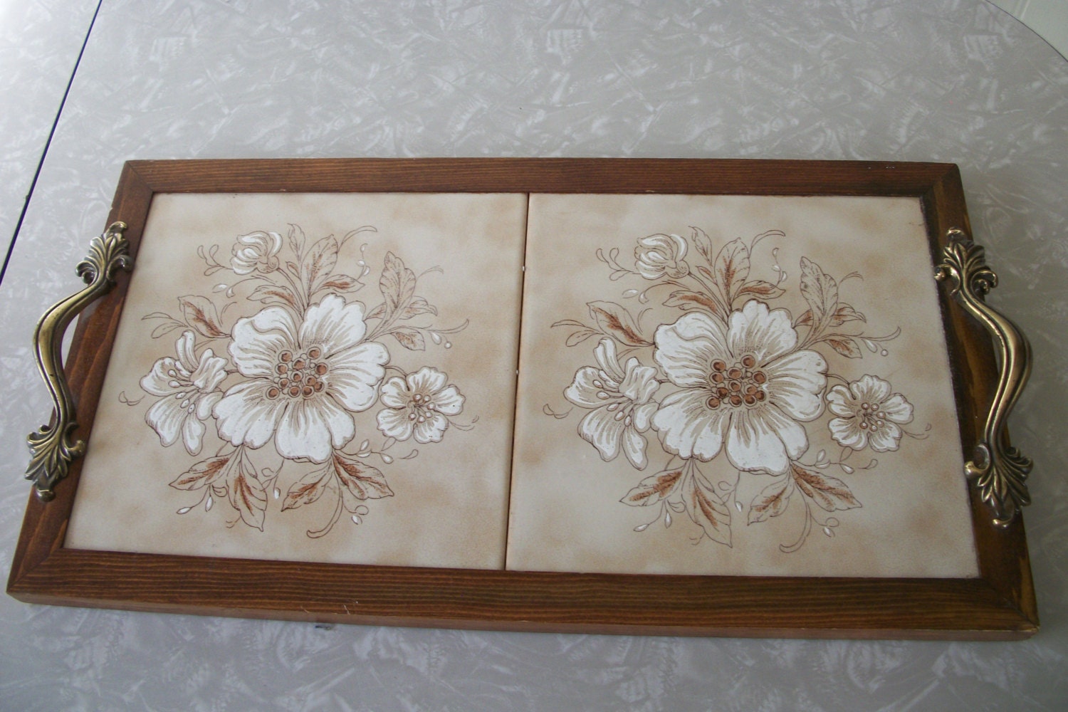 Vintage Tile Trivet Ceramic Tiles Very Large by TwoCrazyHearts