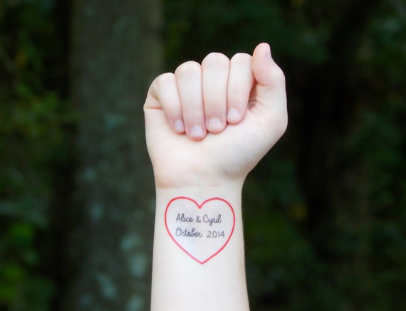 custom heart temporary tattoo red heart tattoo wedding custom heart temporary tattoo red heart tattoo wedding