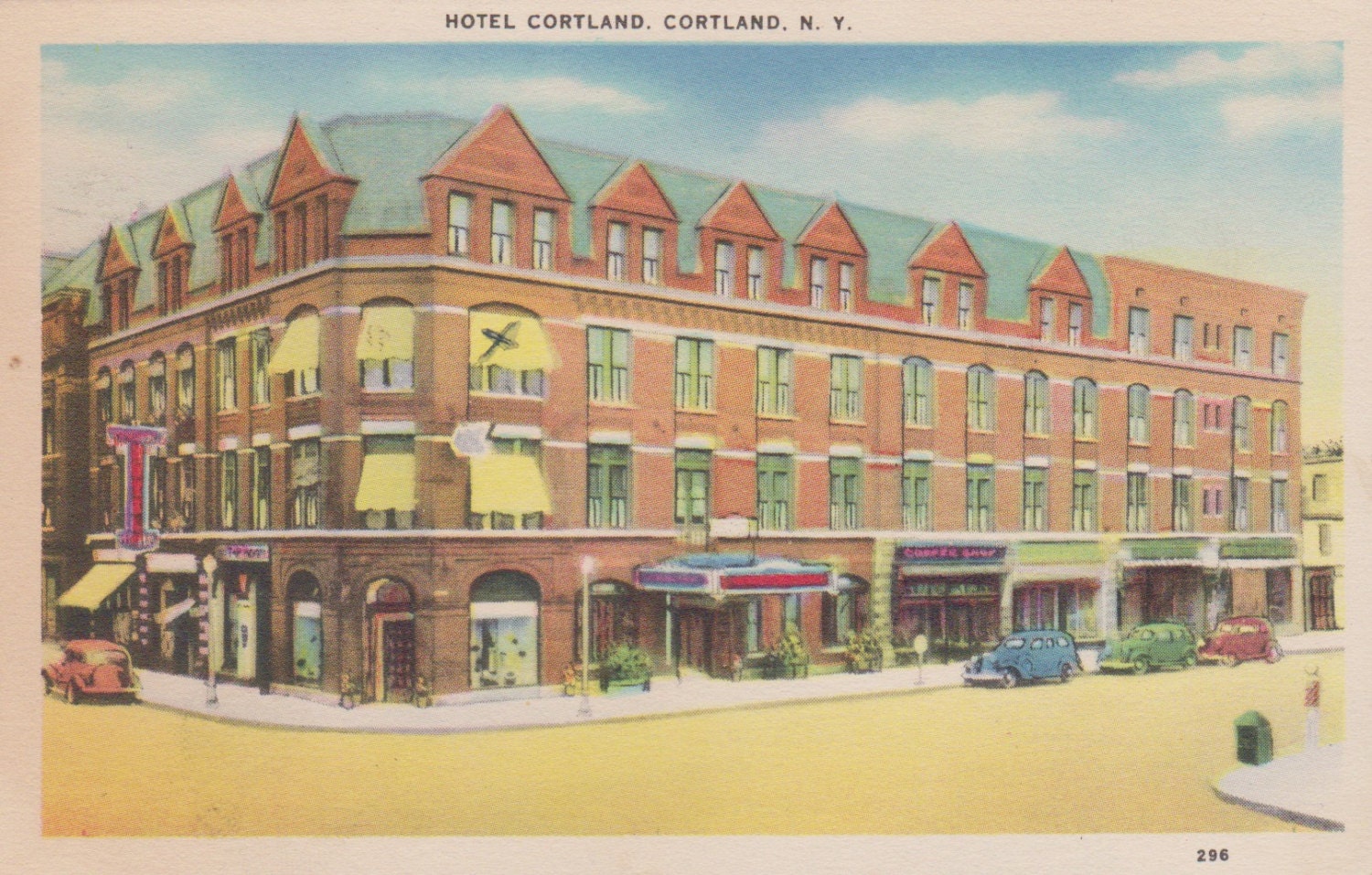 Hotel Cortland Cortland New York Vintage by postcardsofthepast