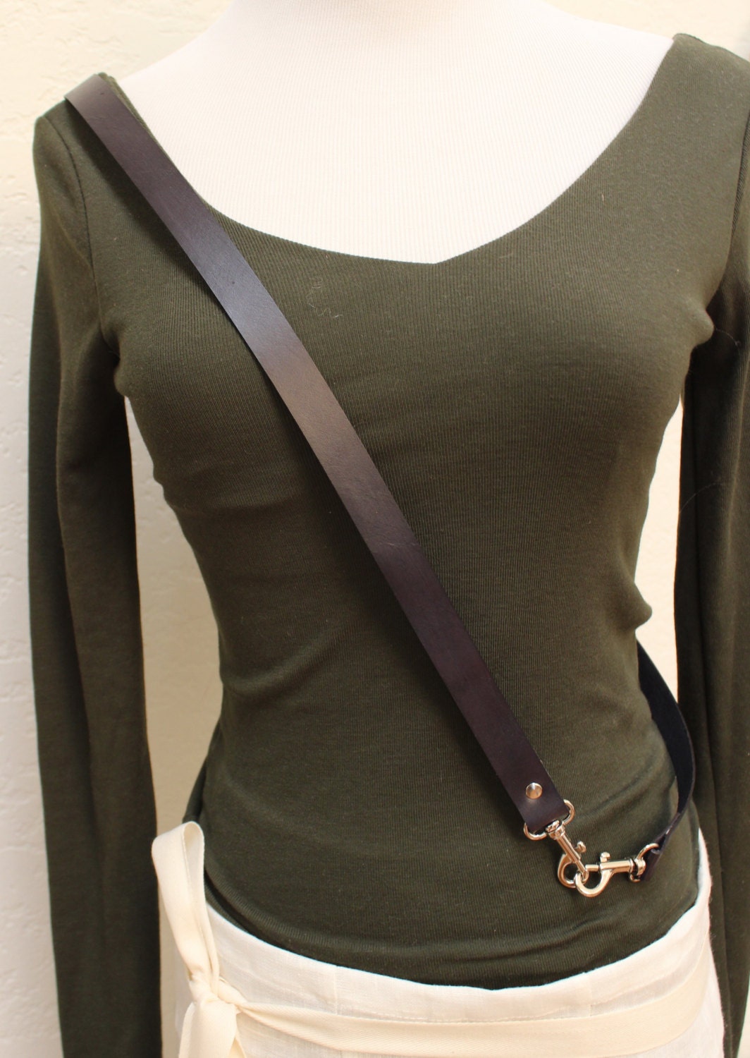 Long cross body leather strap with a swivel snap by cocosheaven