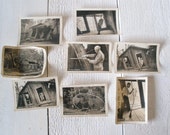Eight vintage souvenir photographs House of Mystery Oregon Vortex black white