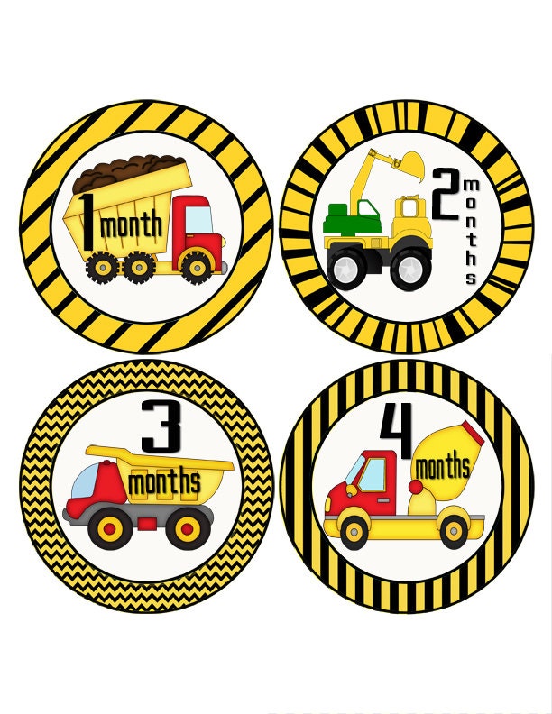 Dump Truck Stickers Construction Monthly Baby Stickers Truck