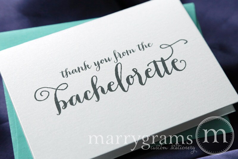 Bachelorette Party Thank You Card Engagement Bridal Shower