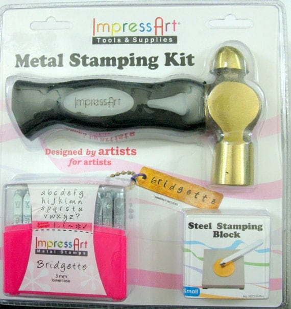 Impressart Metal Stamping Kit, Bridgette 3mm Lowercase Alphabet, Brass