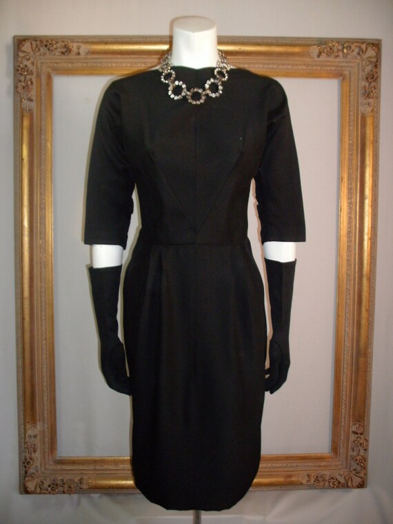 Vintage 1950's Black Dress Size 8 by thebazarhome on Etsy