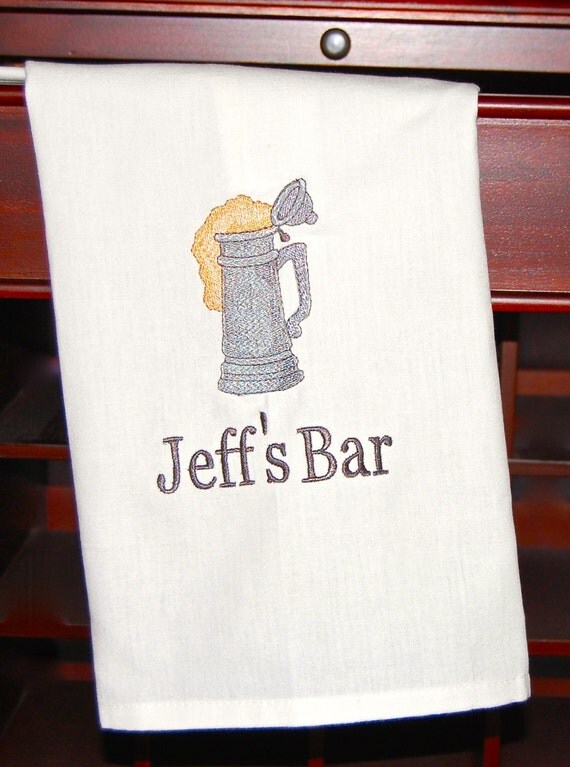 Personalized Beer Stein Bar Towel