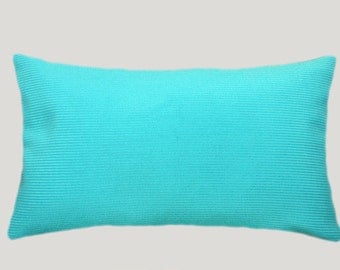 Decorative Pillow Case, Turquose-Blue color Decorative Shanel fabric Lumbar pillow case, fits 12"x20" insert.