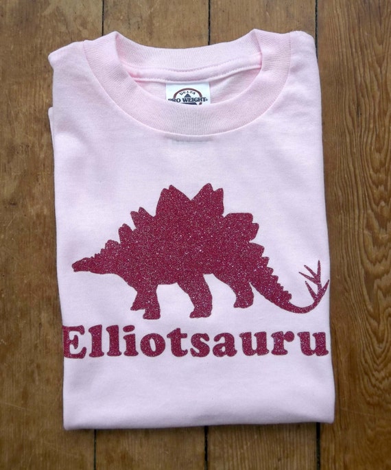 Personalized dinosaur birthday shirt for girls sparkle