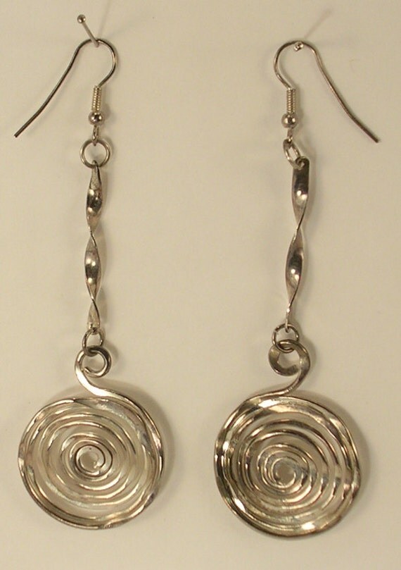 Very Long Stainless Steel Strands Pierced Earrings by JohnGermaine