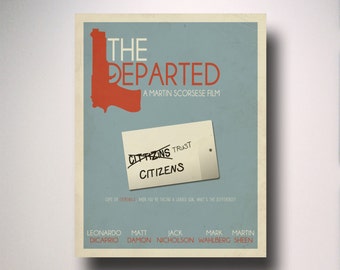 The Departed Minimalist Movie Poster / movie poster / minimal movie poster / alternate movie poster