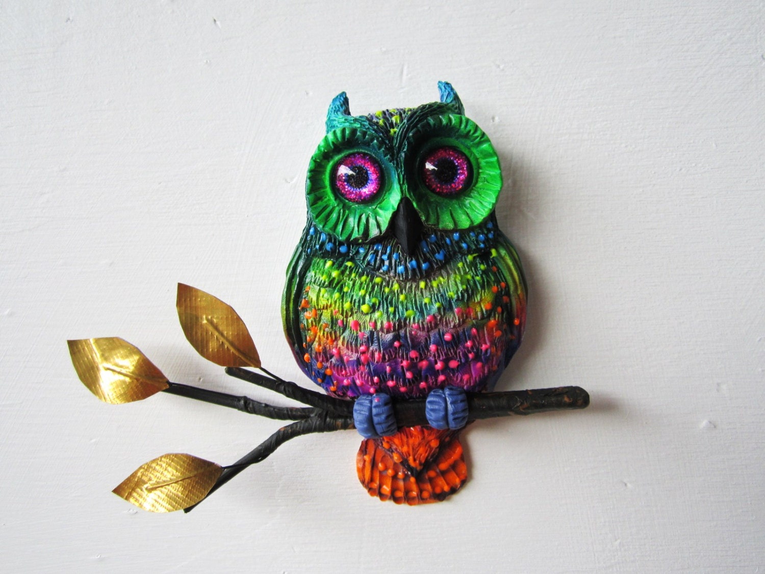 Whimsical Owl art wall sculpture